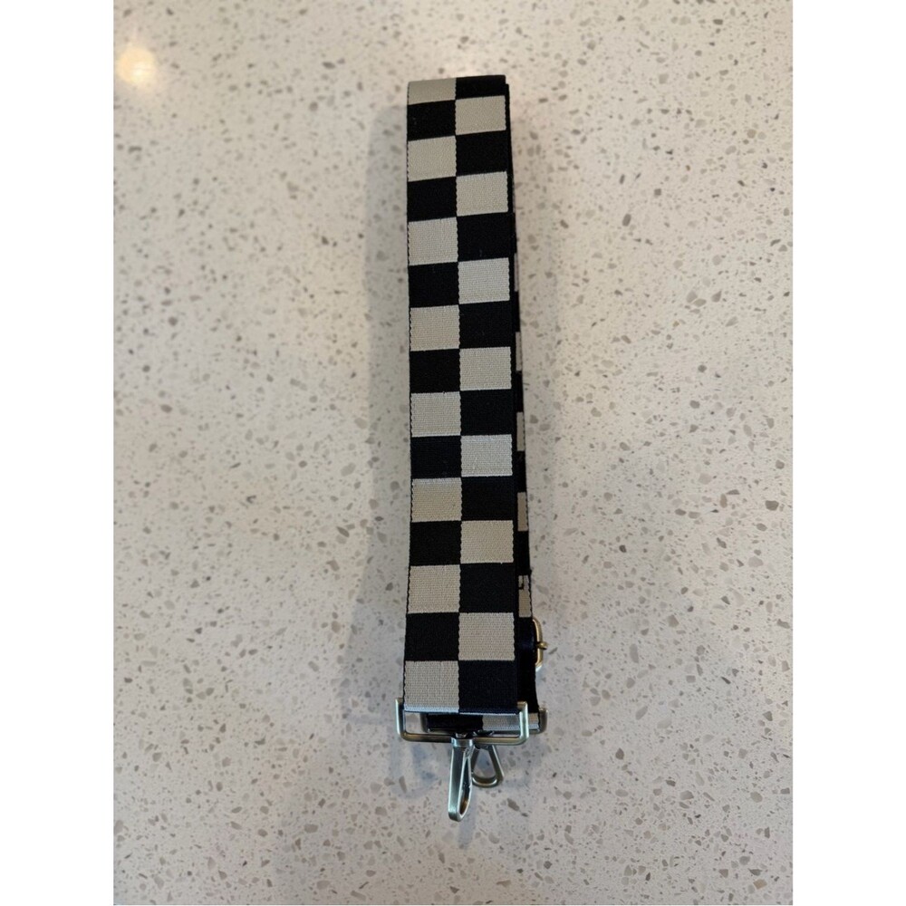 Bodomint Checkered Black & White Bag Strap NWOT